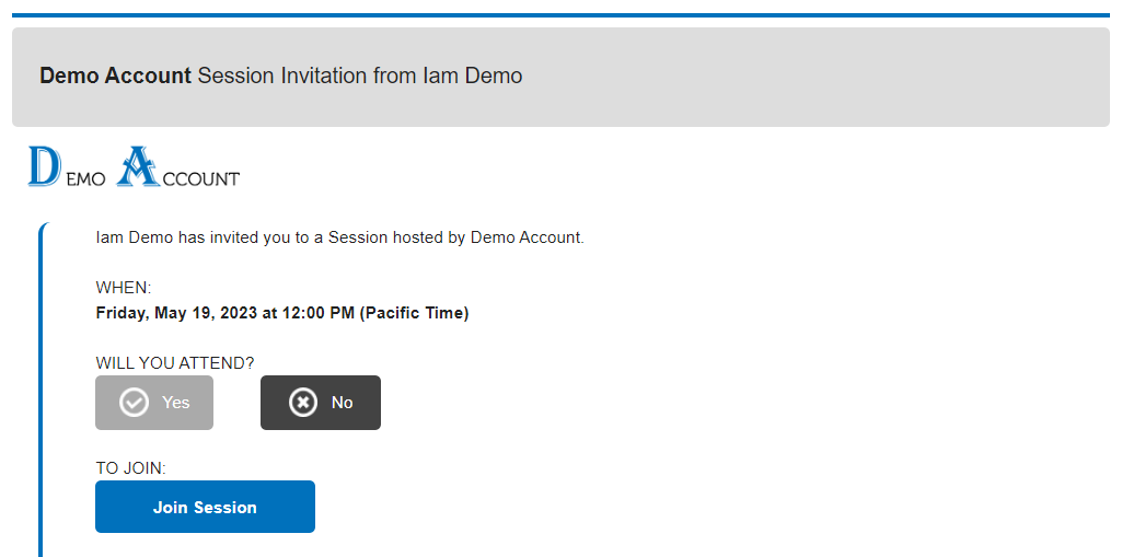 Email invitation header