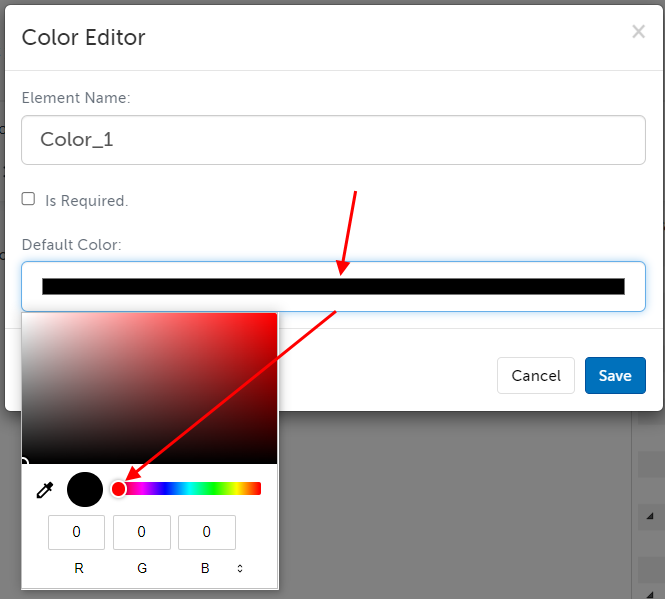 Color question editor